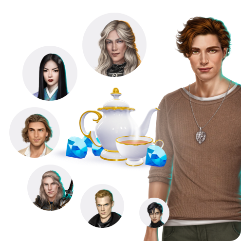 Комбо 1 "Алмазы, Чай и Персонажи" Клуб Романтики